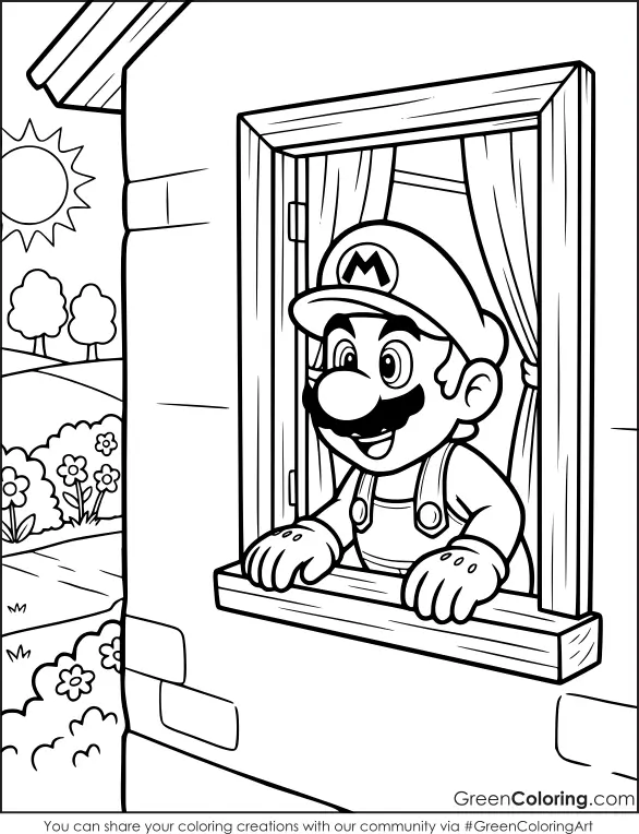 coloring pages for kids mario printable