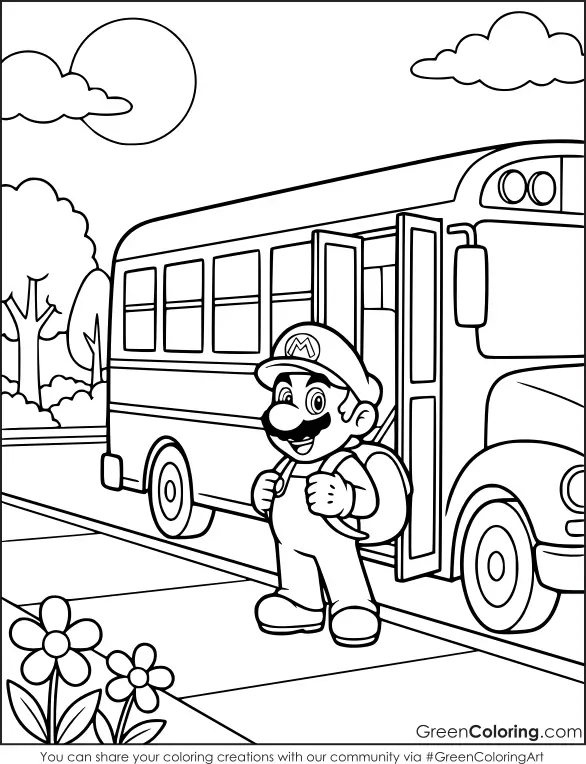 Mario printable coloring pages