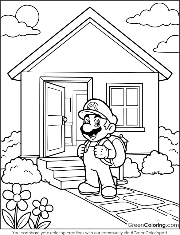 Mario Coloring Page