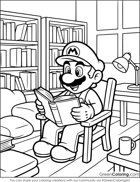 mario color pages