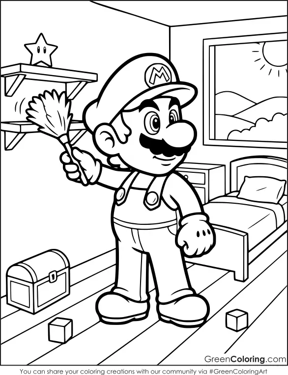 Super Mario bros free coloring pages