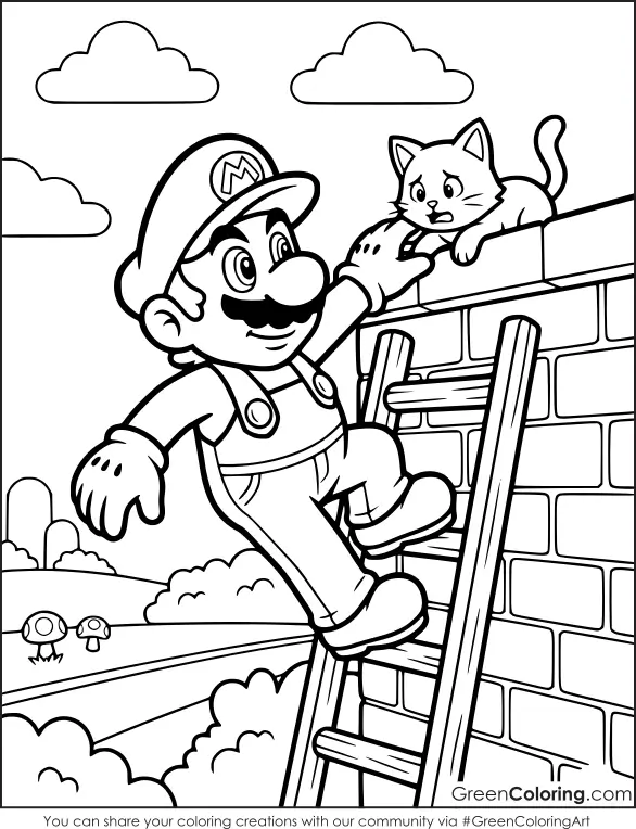 Super Mario free coloring pages printable