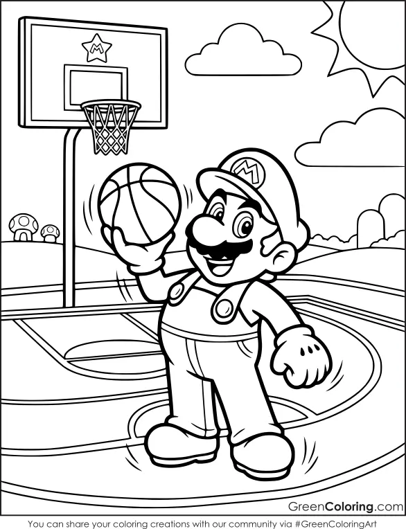 Super Mario free coloring pages