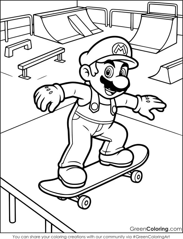 Super Mario bros free coloring pages
