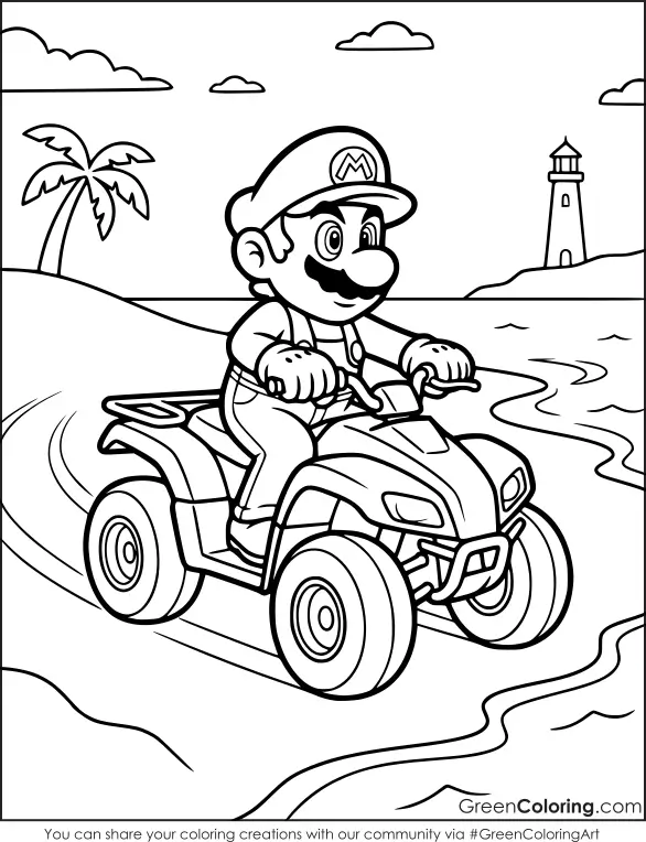 Mario kart coloring pages printable free