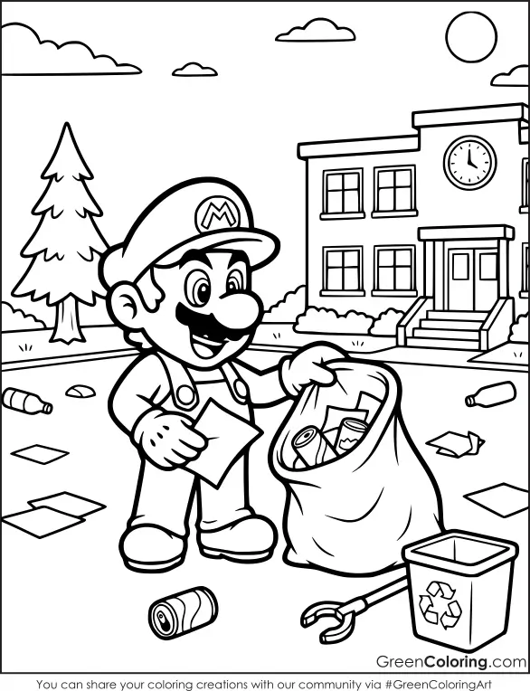 Mario printable coloring pages