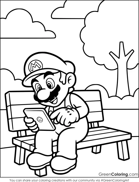 Super Mario coloring sheet free download