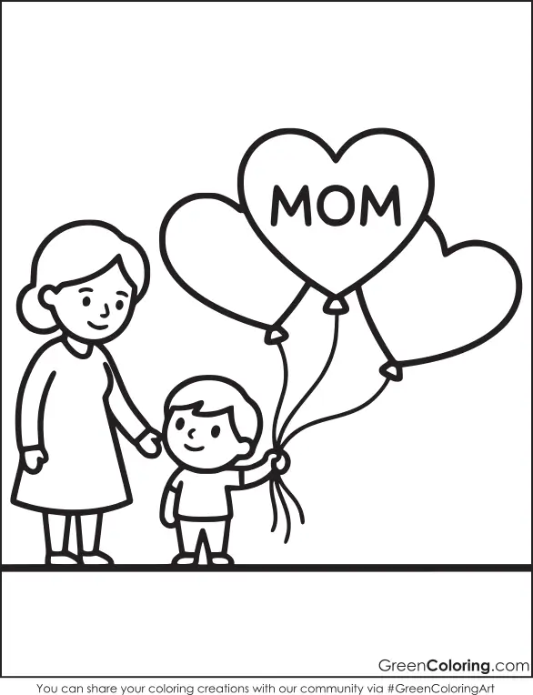 Mother's Day Coloring Page