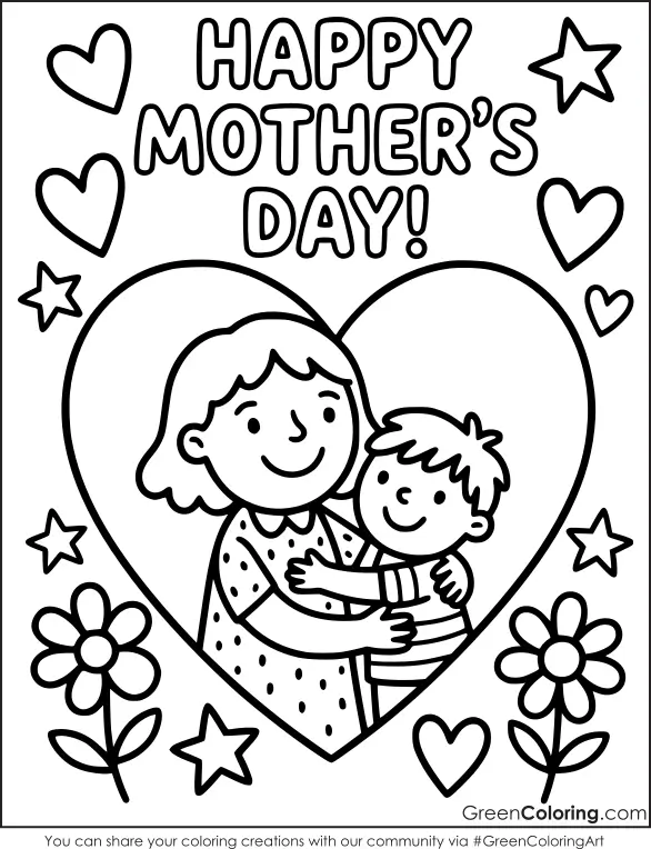 Mother's Day Coloring Page Free