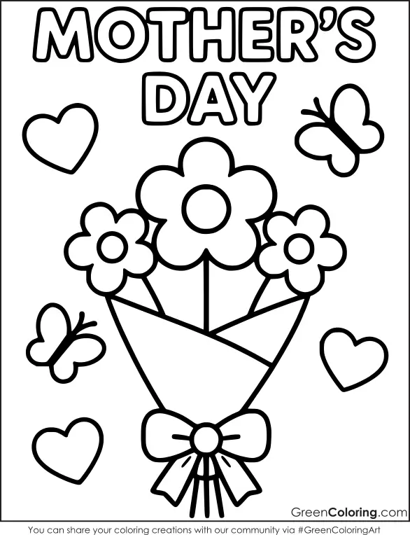 Mother's Day Coloring Page Free