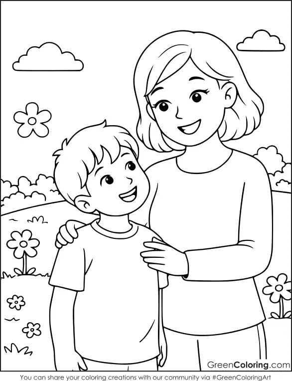 Mother's Day Coloring Page