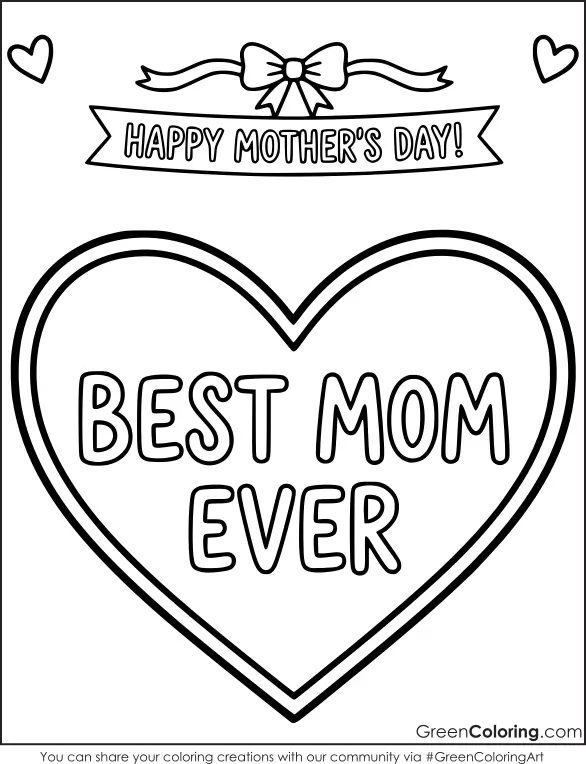 Best Mom Ever Coloring Pages