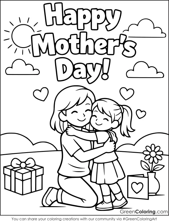 Happy Mother's Day Coloring Pages