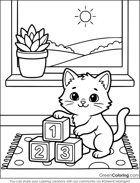 Kitten Coloring Sheets Free