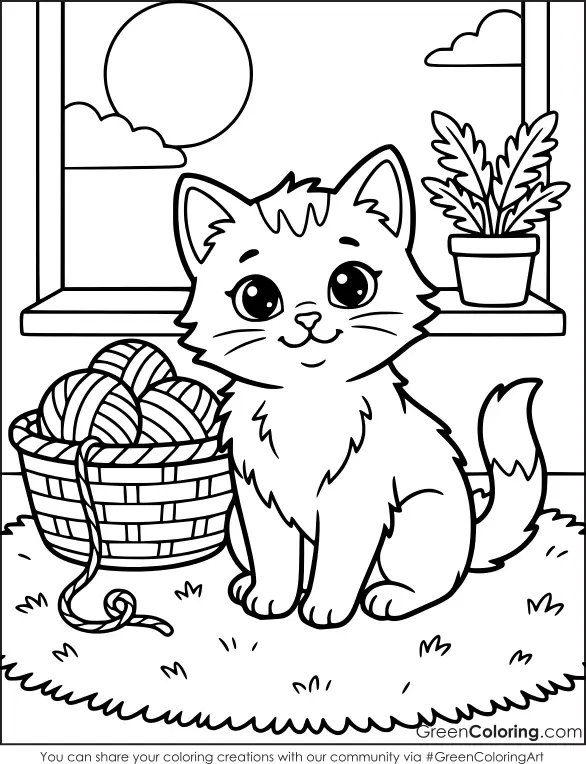 Kitten Coloring Sheet