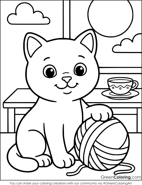 Free Kitten Coloring Pages PDF
