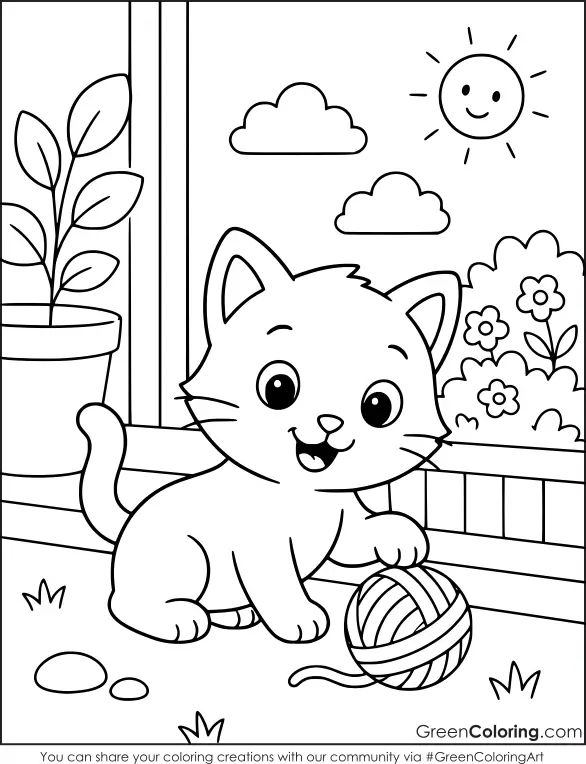 Printable Kitten Coloring Pages PDF