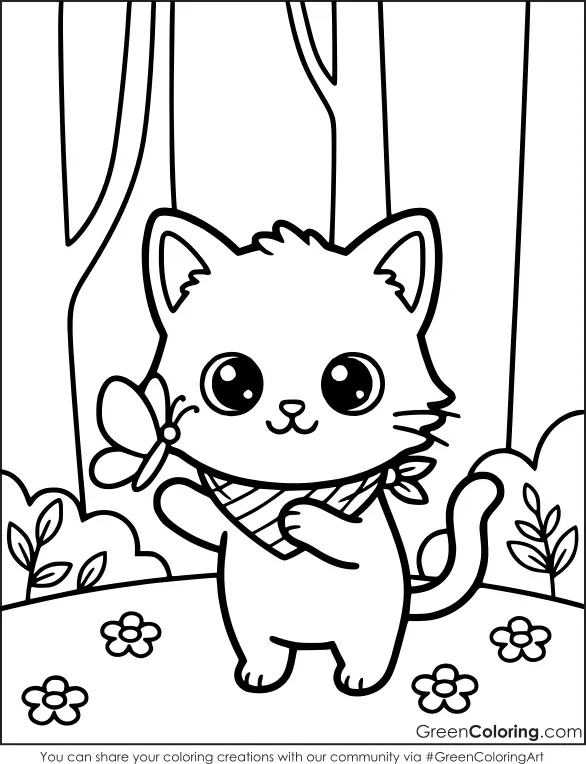Kitten Coloring Pages Free