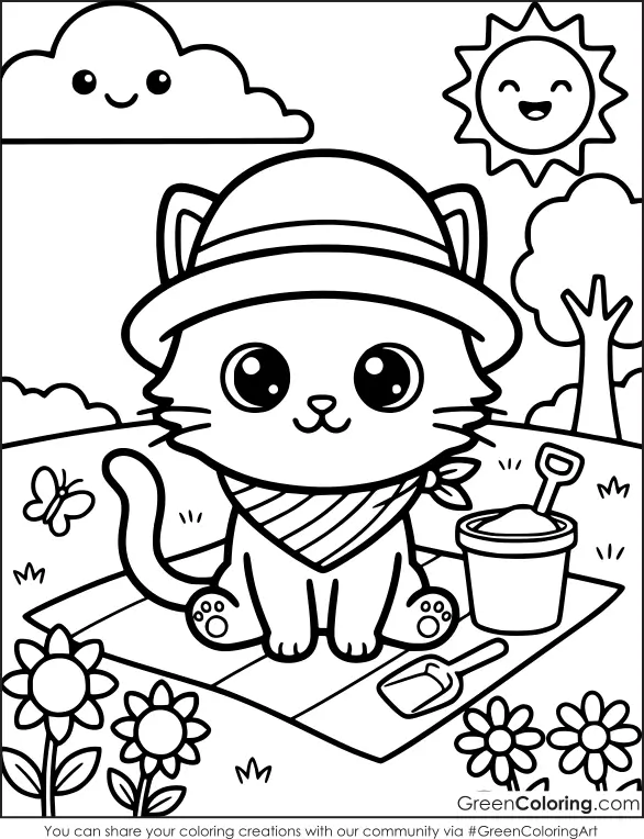 Kitten Coloring Pages Free