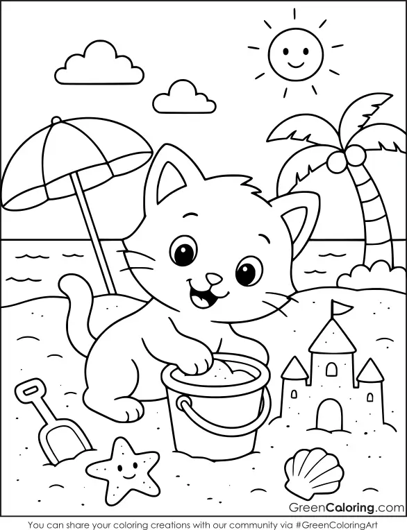 Kitten Coloring Pages for Kids