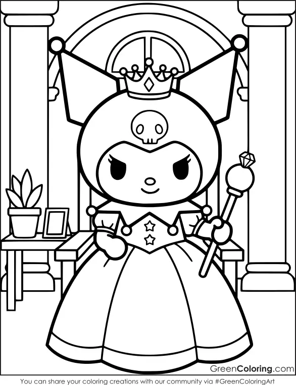 Printable Kuromi Coloring Pages Free