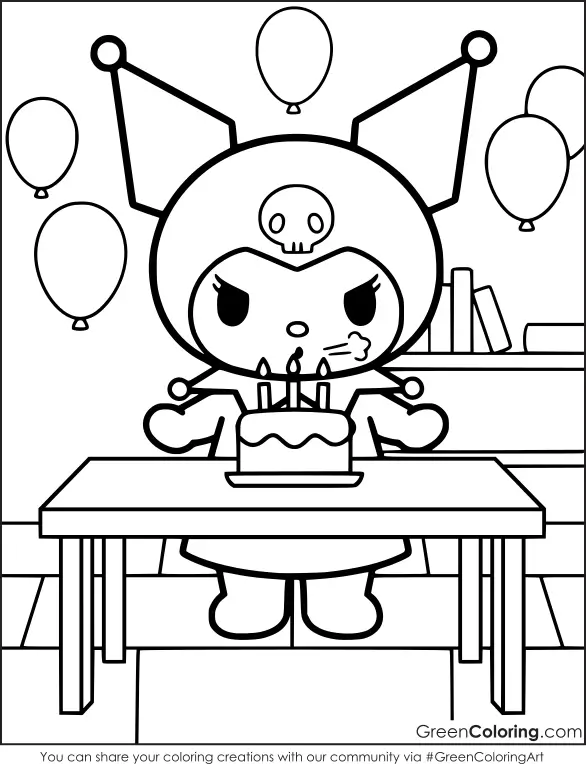 Printable Kuromi Coloring Pages Free
