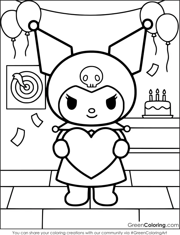 Kuromi Coloring Pages Free