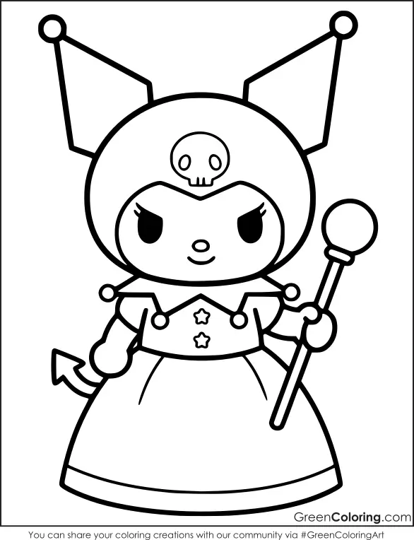Kuromi Coloring Pages Free
