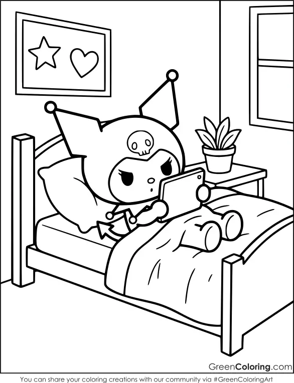 Kuromi Coloring Pages