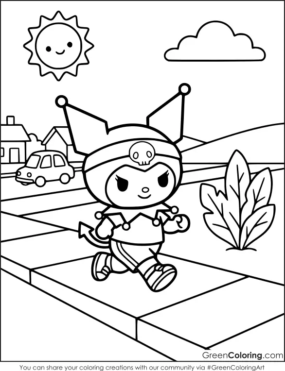 Kuromi Coloring Pages