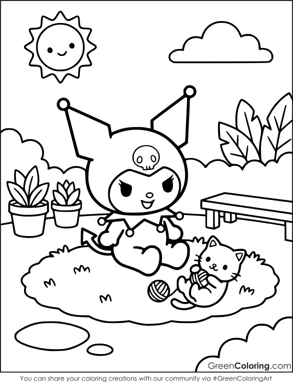 Free Kuromi Coloring Pages for Kids