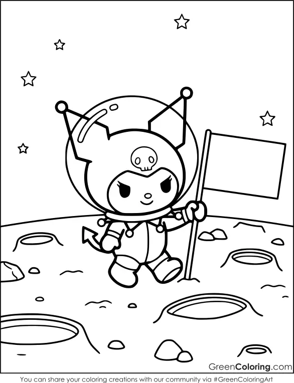 Printable Kuromi Coloring Pages