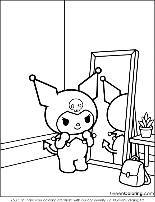 Free Kuromi Coloring Page for Kids
