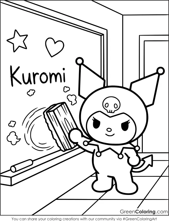 Kuromi Coloring Sheet