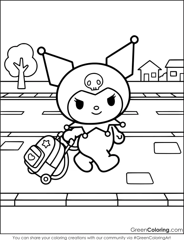 Kuromi Coloring Sheets