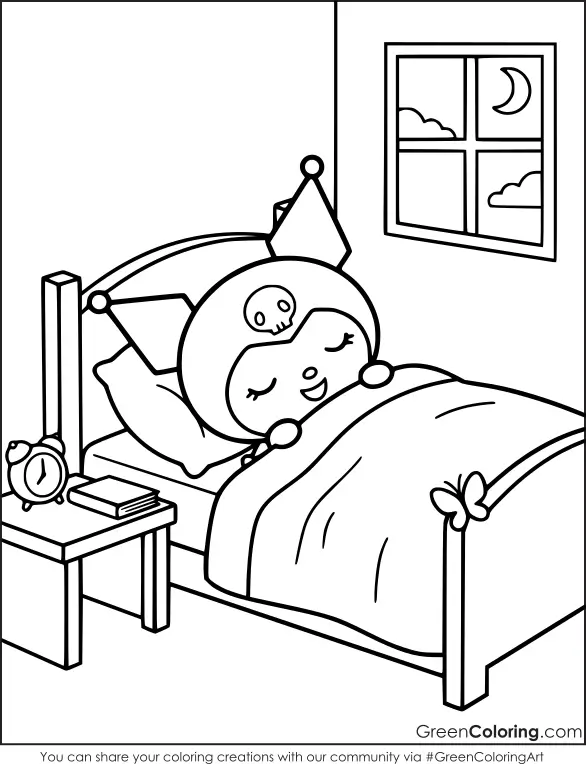 Kuromi Coloring Page