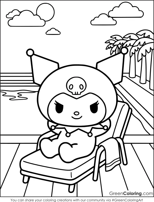 Summer kuromi coloring worksheets