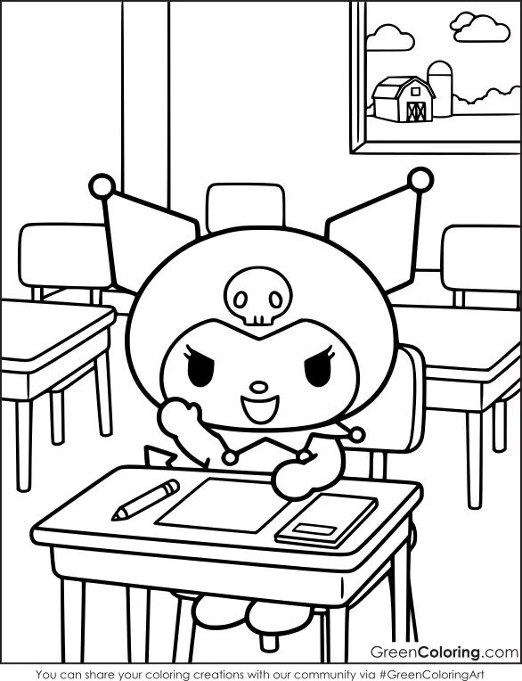 Kuromi School Coloring Pages