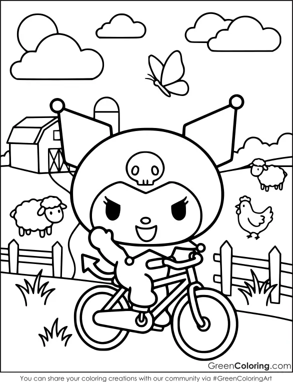 kuromi easy coloring pages