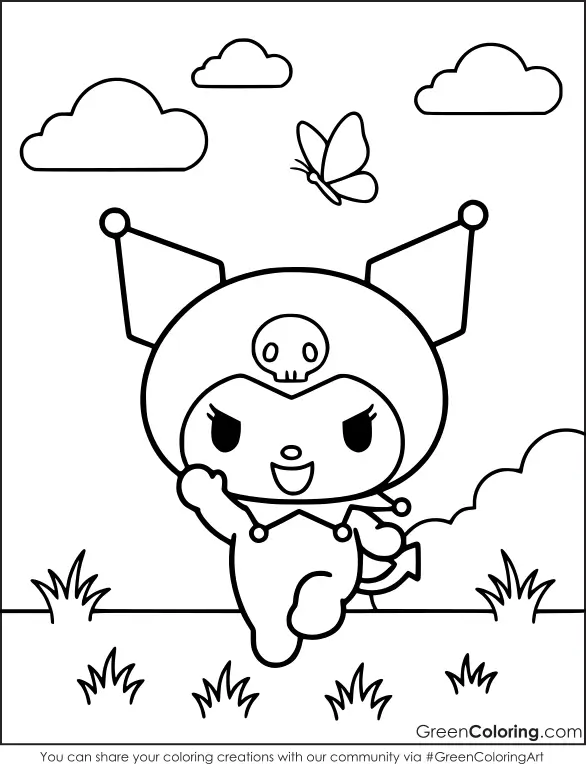 kuromi cute coloring pages