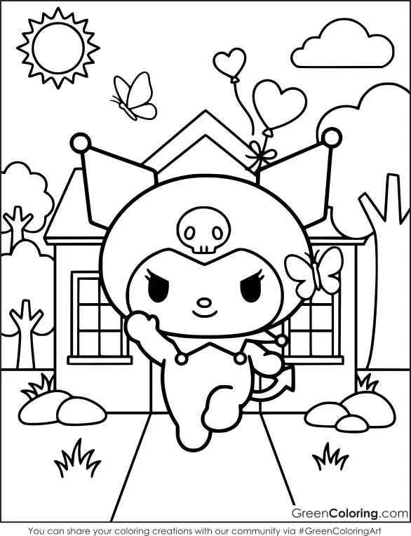 kuromi cute coloring pages
