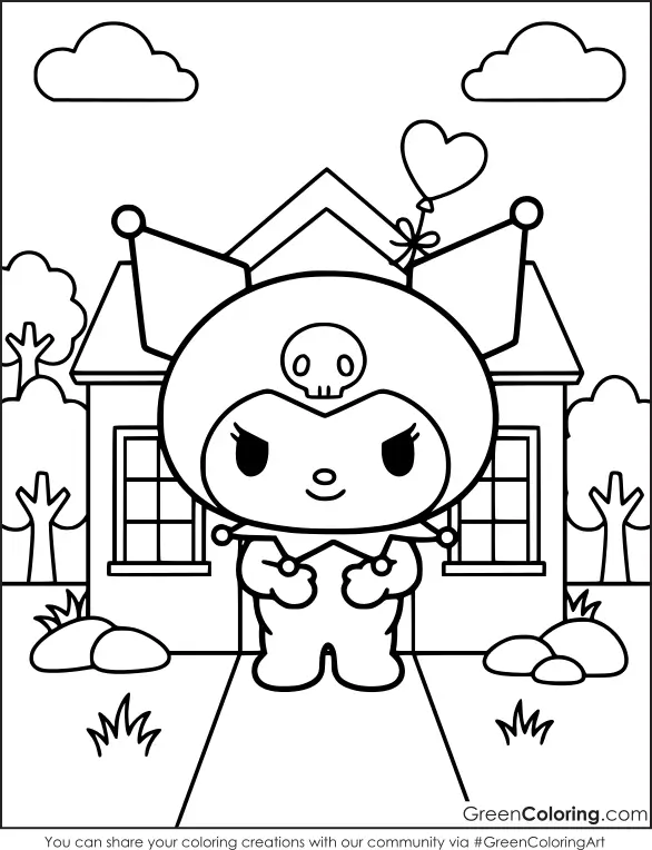 Easy kuromi coloring pages
