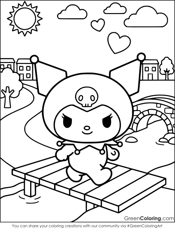 Simple kuromi coloring pages