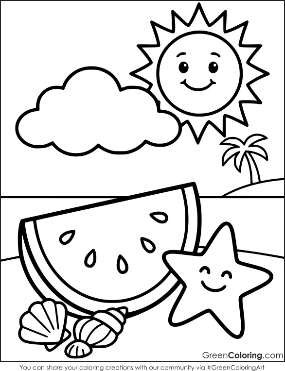 summer coloring pictures printable