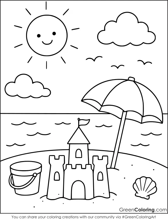 colouring pages summer for kids