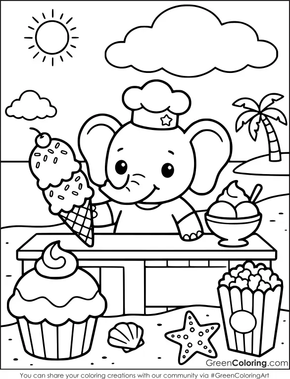 Summer Animal Coloring Pages