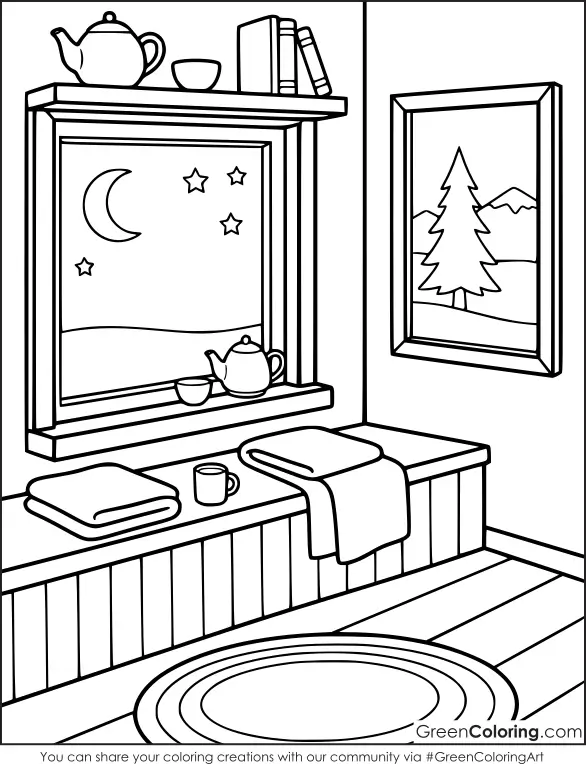 Free Cozy Coloring Pages PDF Printable