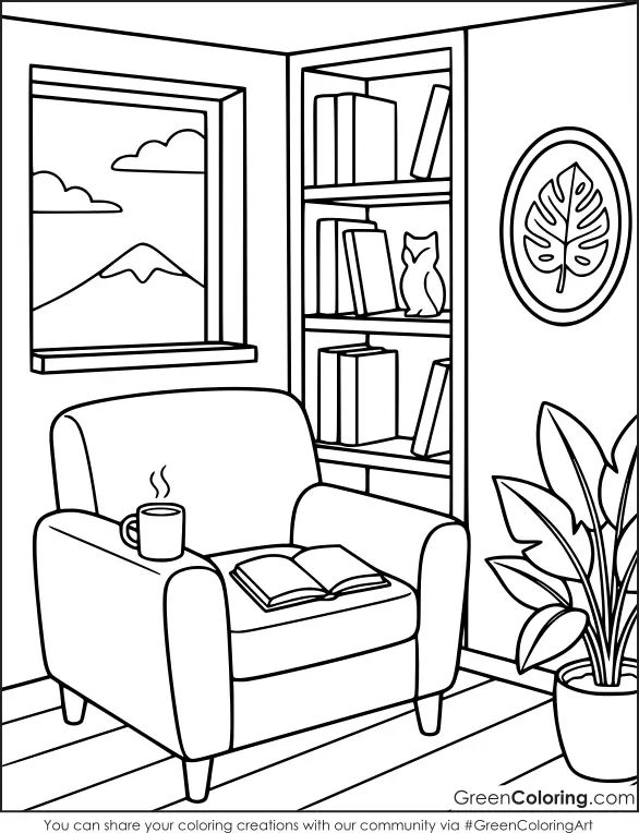 Easy Cozy Coloring Pages for Kids and Toddlers