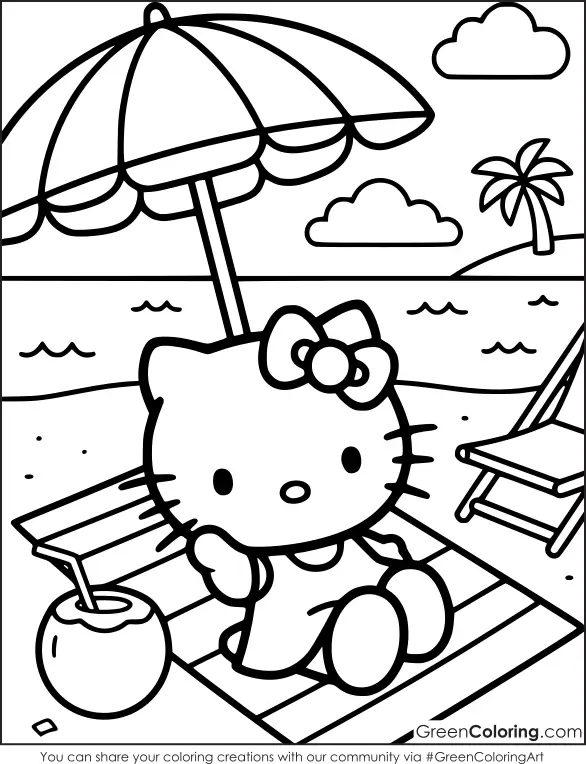 Hello Kitty Coloring Page