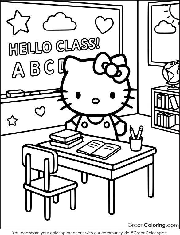 Hello Kitty Coloring Page